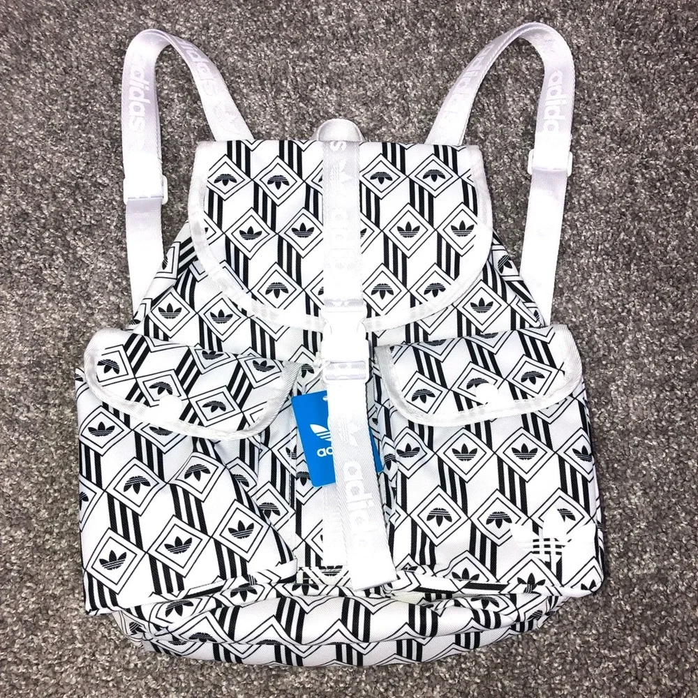 Adidas Women's Originals Utility Mini Backpack Girls Monogram Bags White LP6173 - Picture 8 of 15